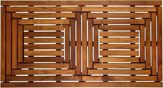 Nordic Teak Shower Mat Non Slip Wood Platform Indoor Outdoor