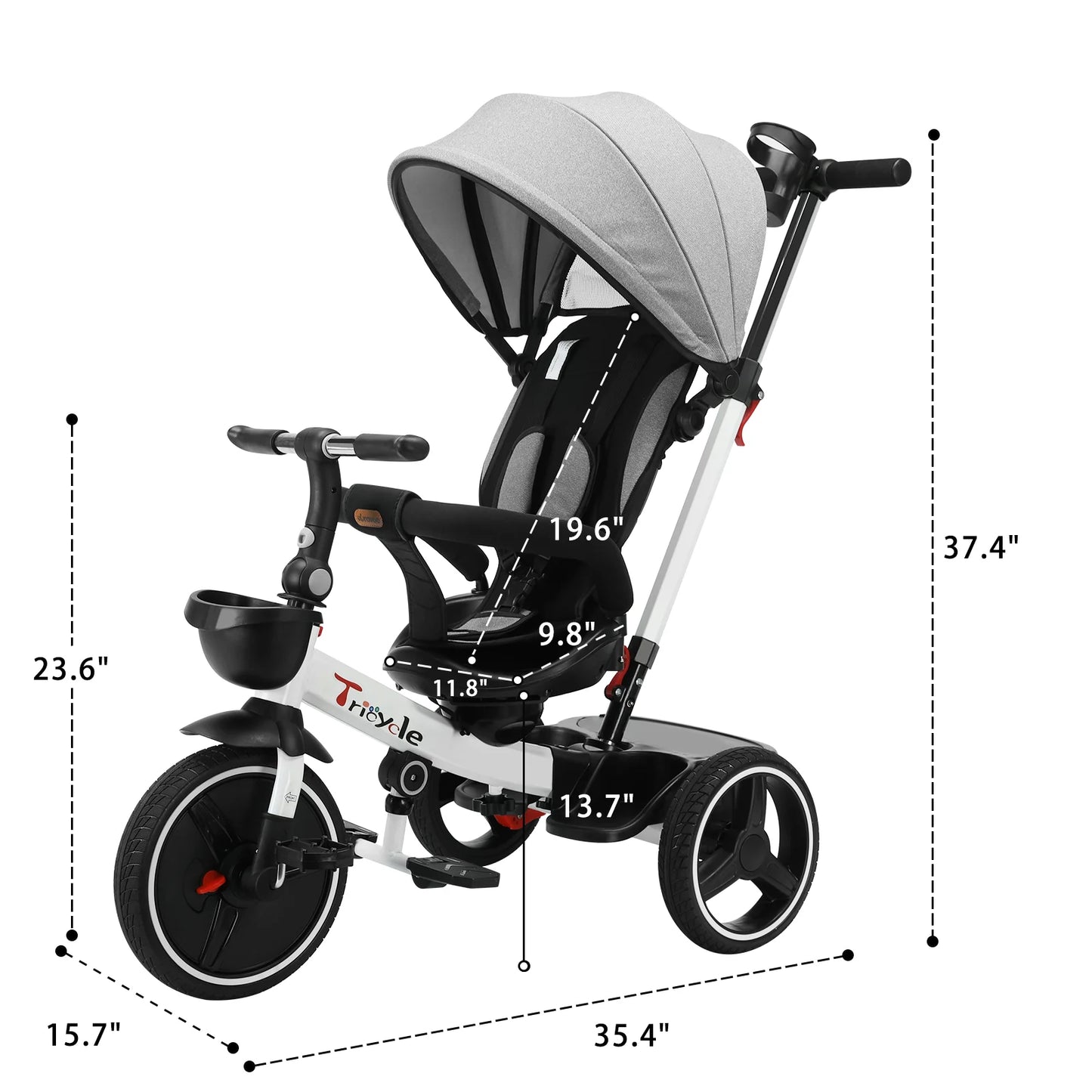 UBRAVOO Baby Stroller Tricycle Bike 360 Degree Rotation Sitting and Lying Celerity Disassembly and Assembly 18 to 60 Months HLF6018