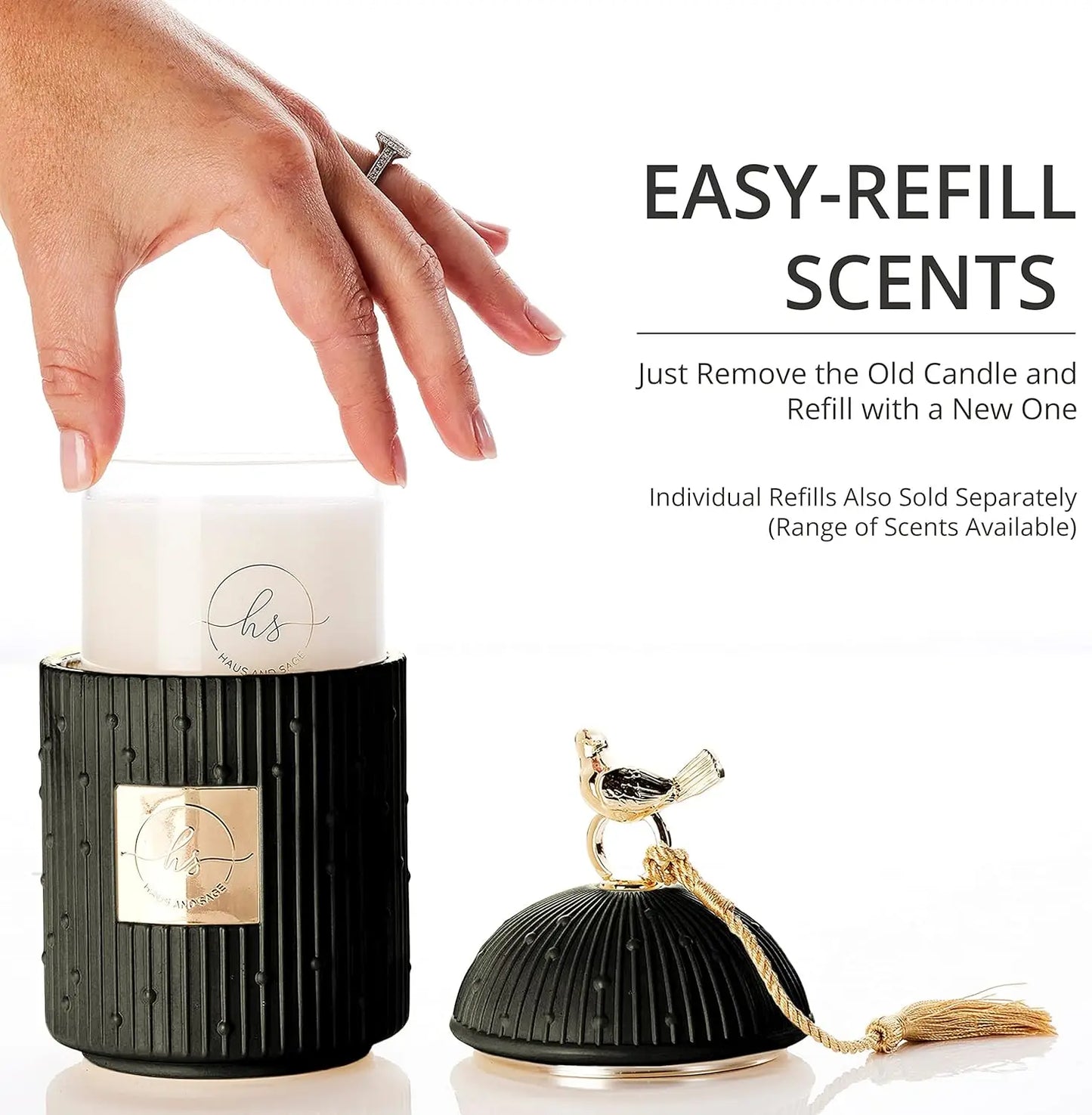 Premium Scented Candle Gift Set With Holder And Wick Trimmer