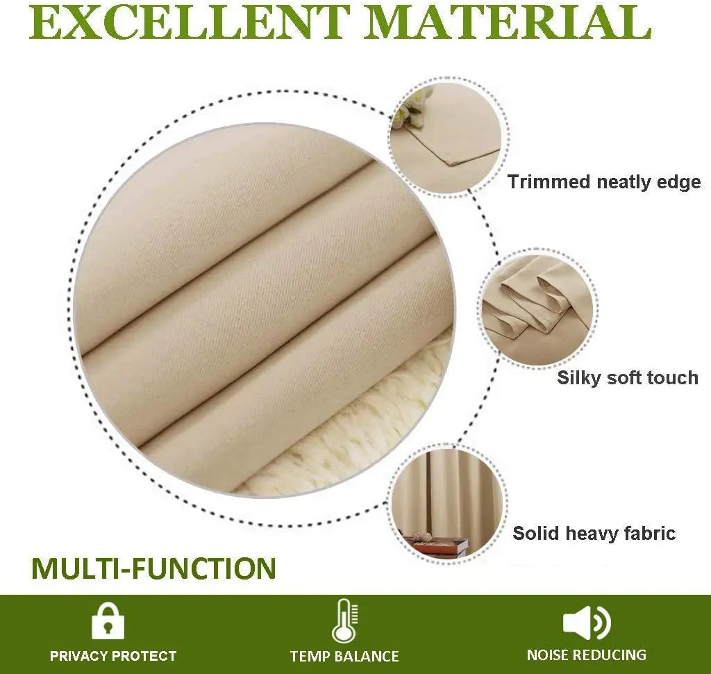 Two Pack Room Divider Curtain With Noise Reduction And Anti Rust Grommet Top For Living Room