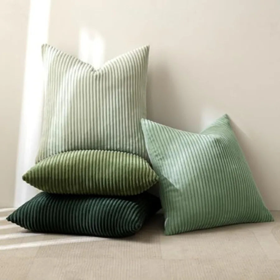Boho Farmhouse Throw Pillow Cover Set Of 4 Corduroy Cushions