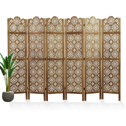 Folding Room Divider Wood Carved Privacy Screens Ideal Decorative Partition for Home Office Restaurant Bedroom