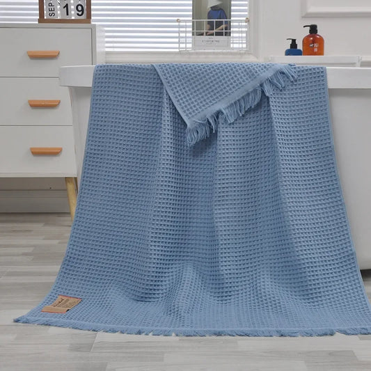 Organic Cotton Waffle Bath Towels For Adults And Guests