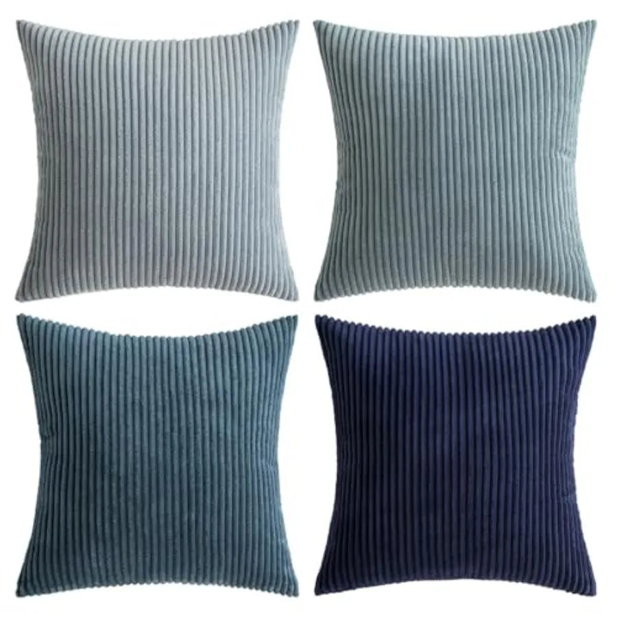 Boho Farmhouse Throw Pillow Cover Set Of 4 Corduroy Cushions