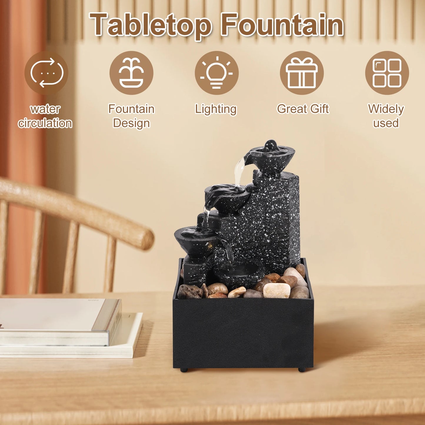 Artistic Waterfall Desk Fountain Ornament for Home Decor