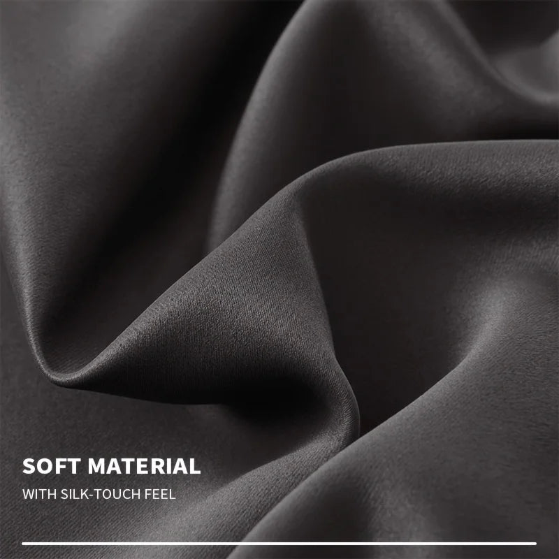 Four Piece Perforated Blackout Curtain Set With Sound Insulation