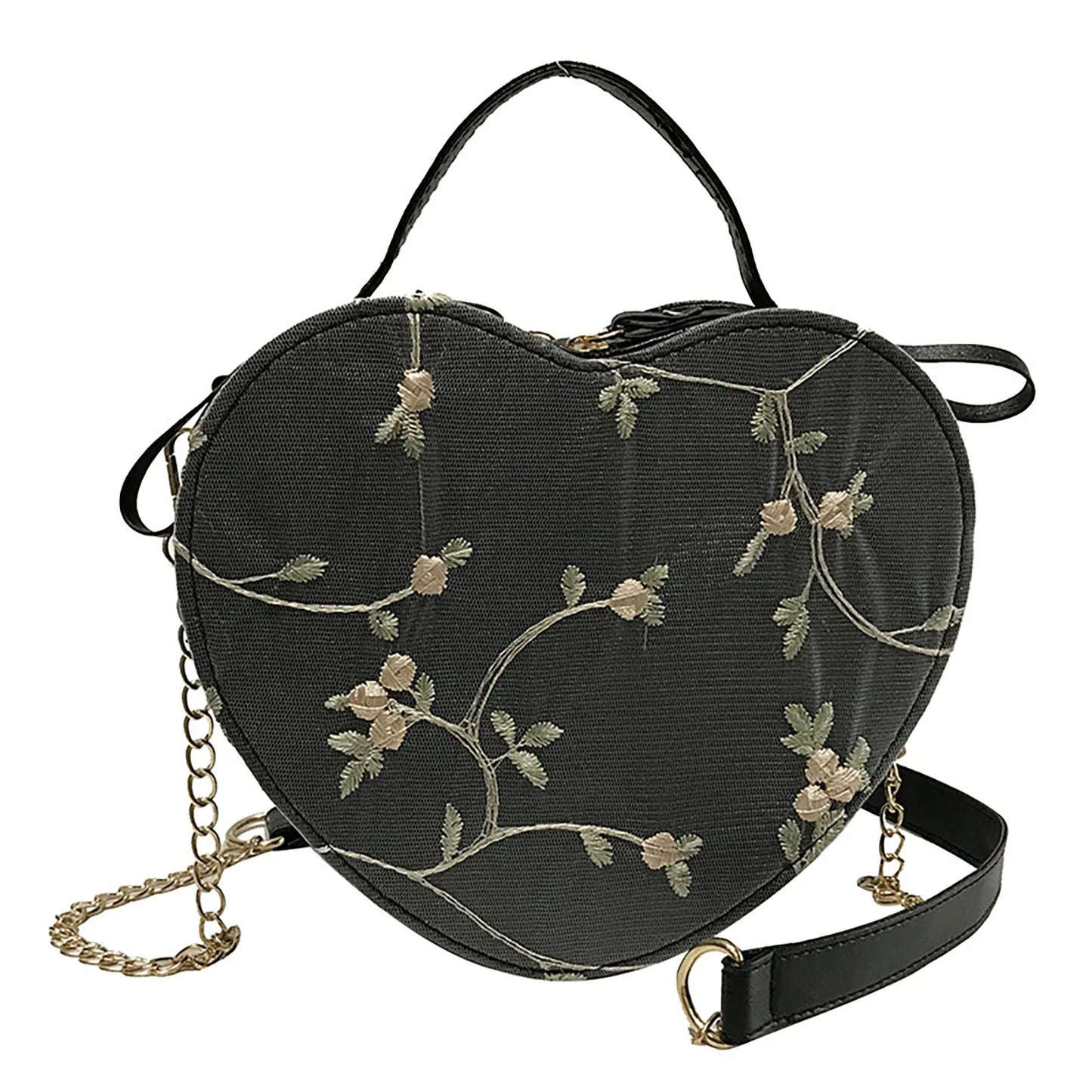 Girls PU Leather Crossbody Bag With Lace Flower Pattern