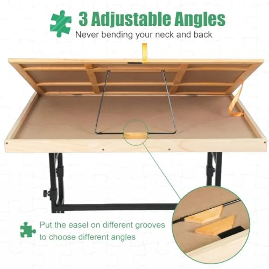 Adjustable Jigsaw Puzzle Table For Adults Tilting Angles