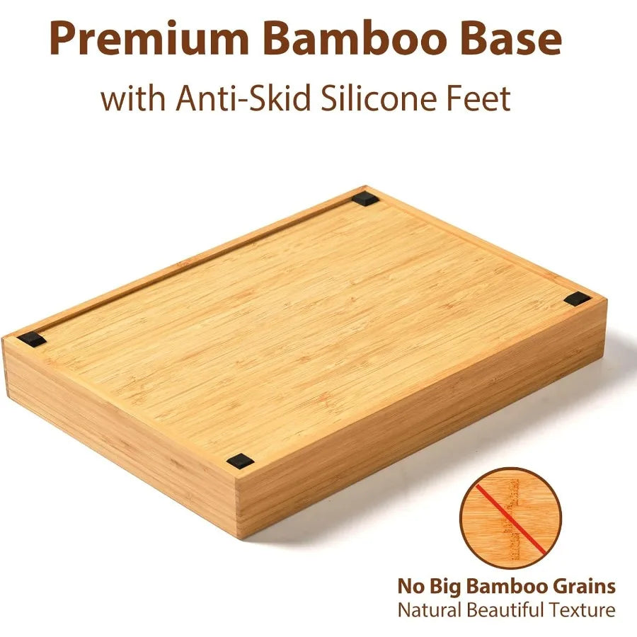 Bamboo Kitchen Drawer Organizer for Utensils and Cutlery Storage