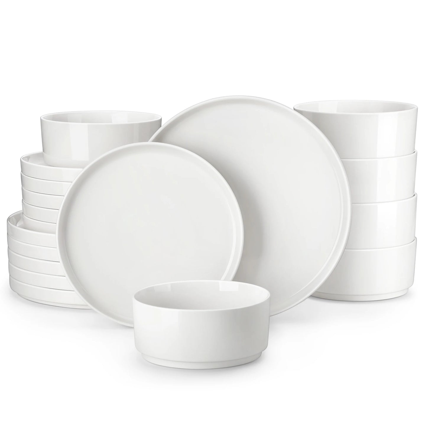 Malacasa Ceramic Dinnerware Set Rimmed Plates And Bowls