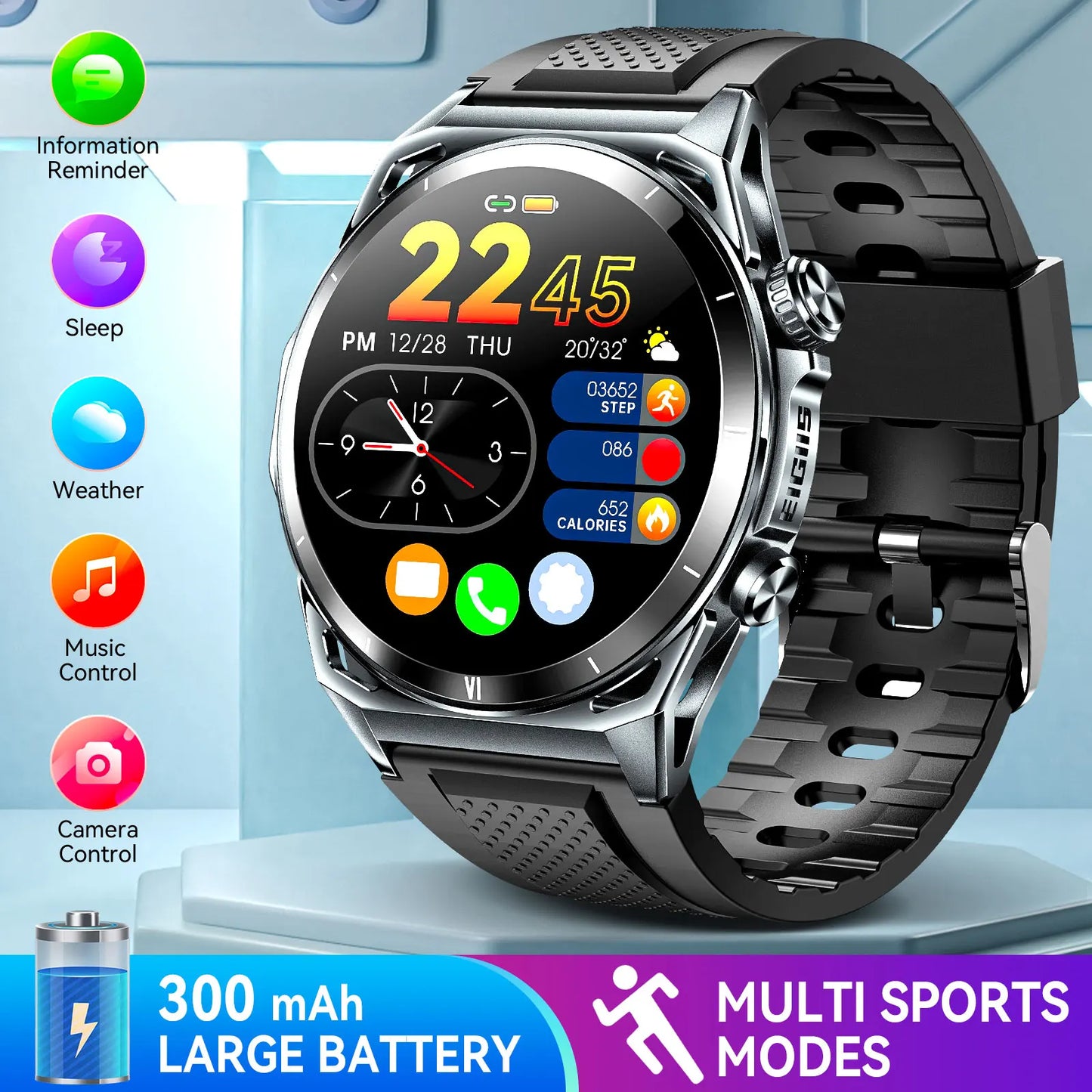 EIGIIS Smart Watch KE6 with AMOLED Display and Health Monitor