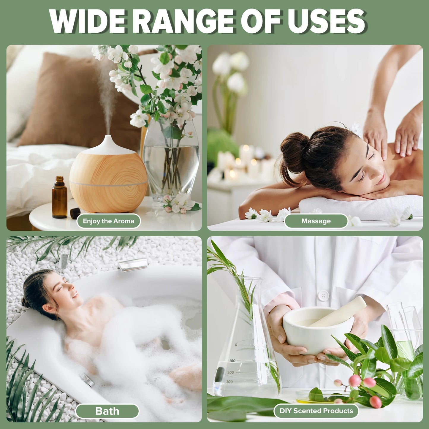 Pure Essential Oils Gift Set With Vanilla Sandalwood Neroli Helichrysum