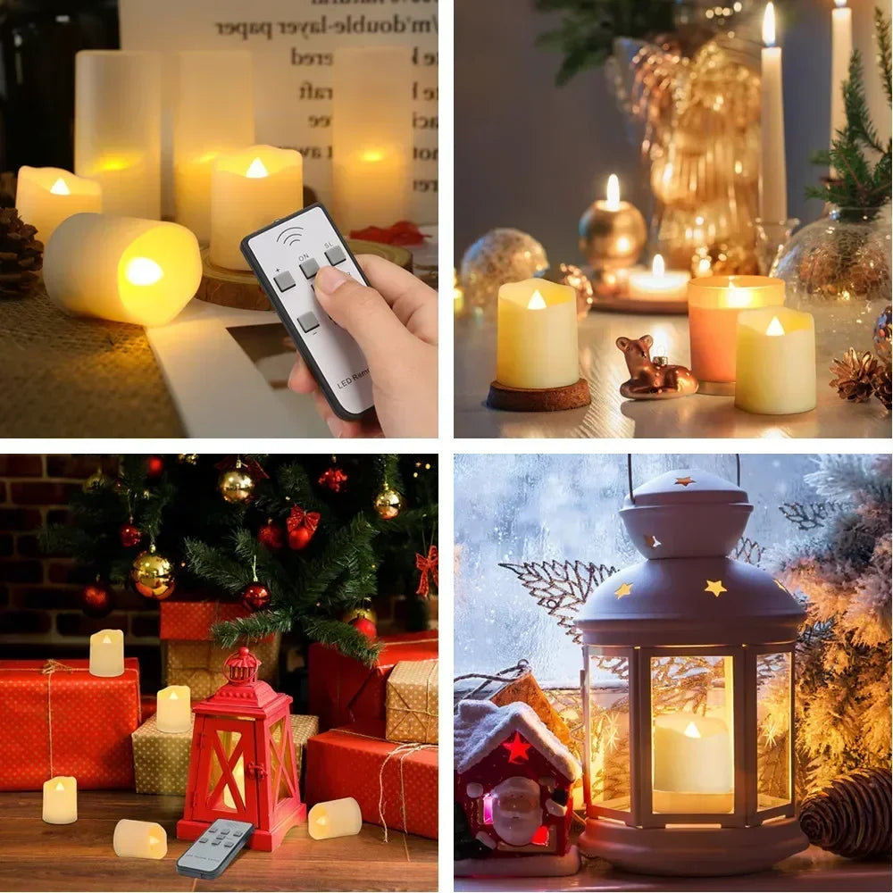 Rechargeable LED Candle Set With Timer And Flicker Flames