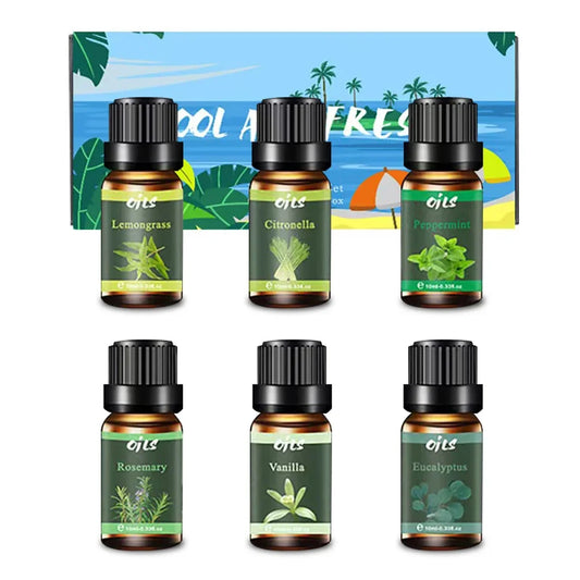 Six Natural Fragrances Essential Oil Set for Home Office Aromatherapy