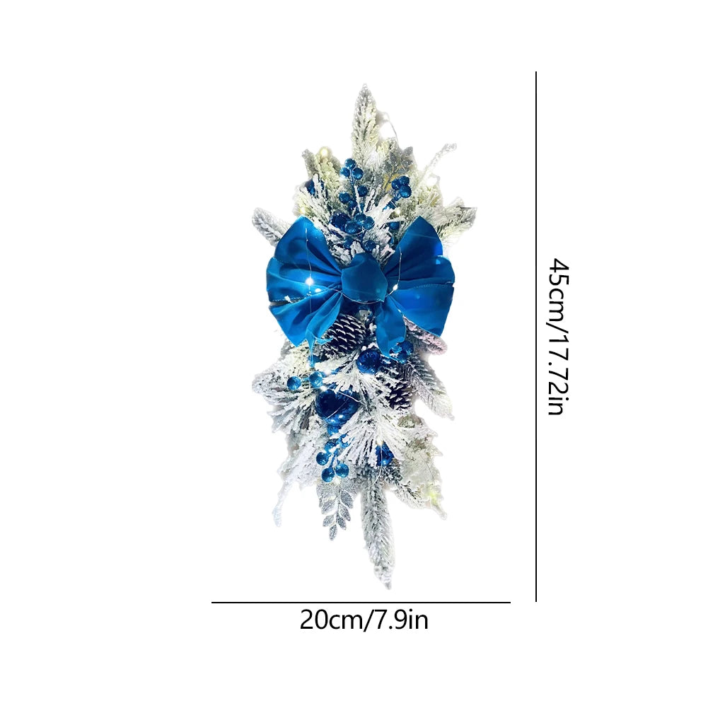 Lighted Christmas Wreath Centerpiece for Door and Wall