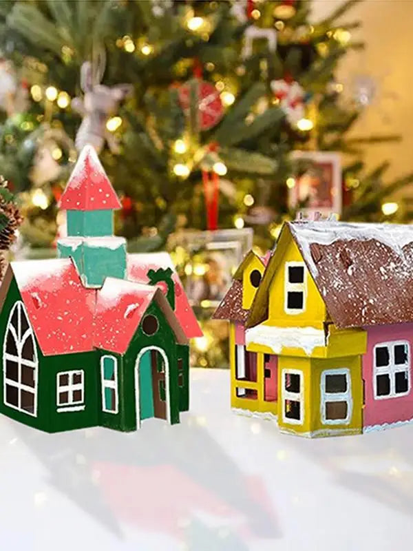 DIY Christmas Cardboard Gingerbread House Kit for Kids Fun