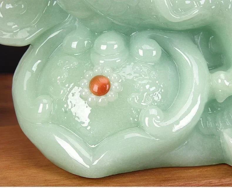 Lucky Animal Jade Dragon Figurine For Home Office Decor