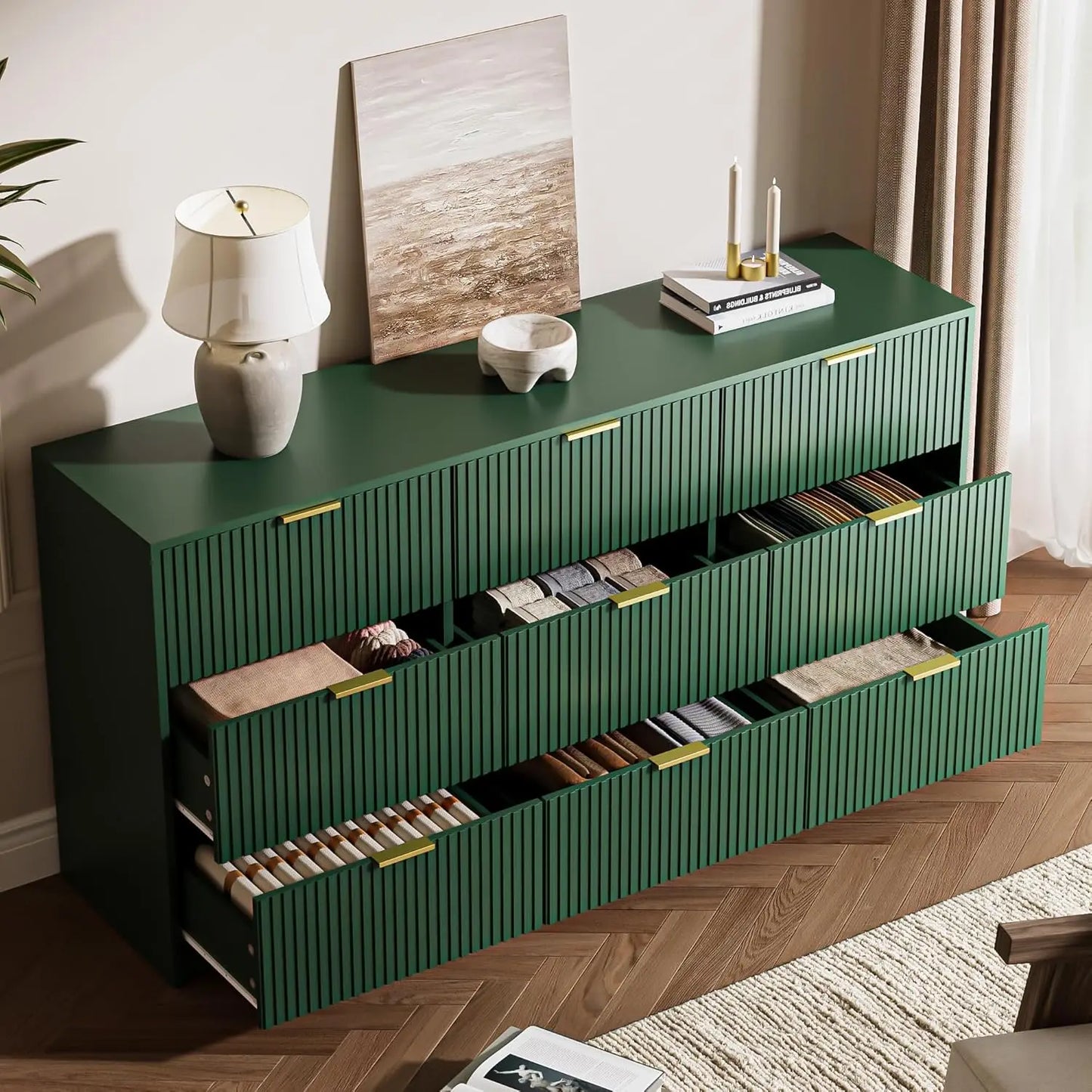 Modern 9-Drawer Dresser for Bedroom