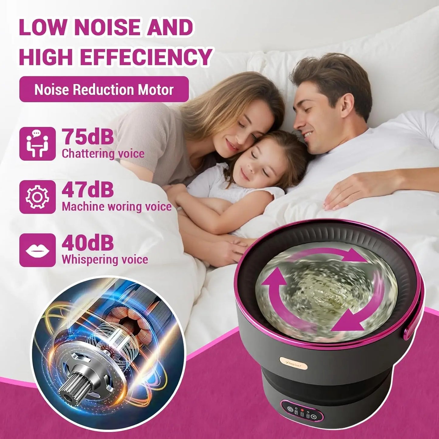 Portable Foldable Mini Washing Machine With Spin Basket Four Modes