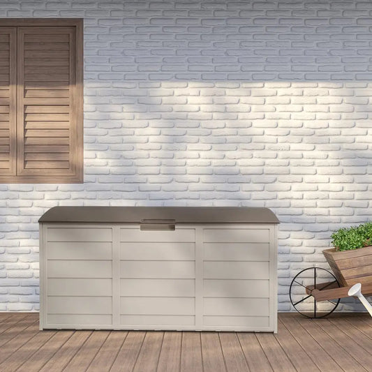 Outdoor Resin Deck Box Storage Bench Seat Waterproof