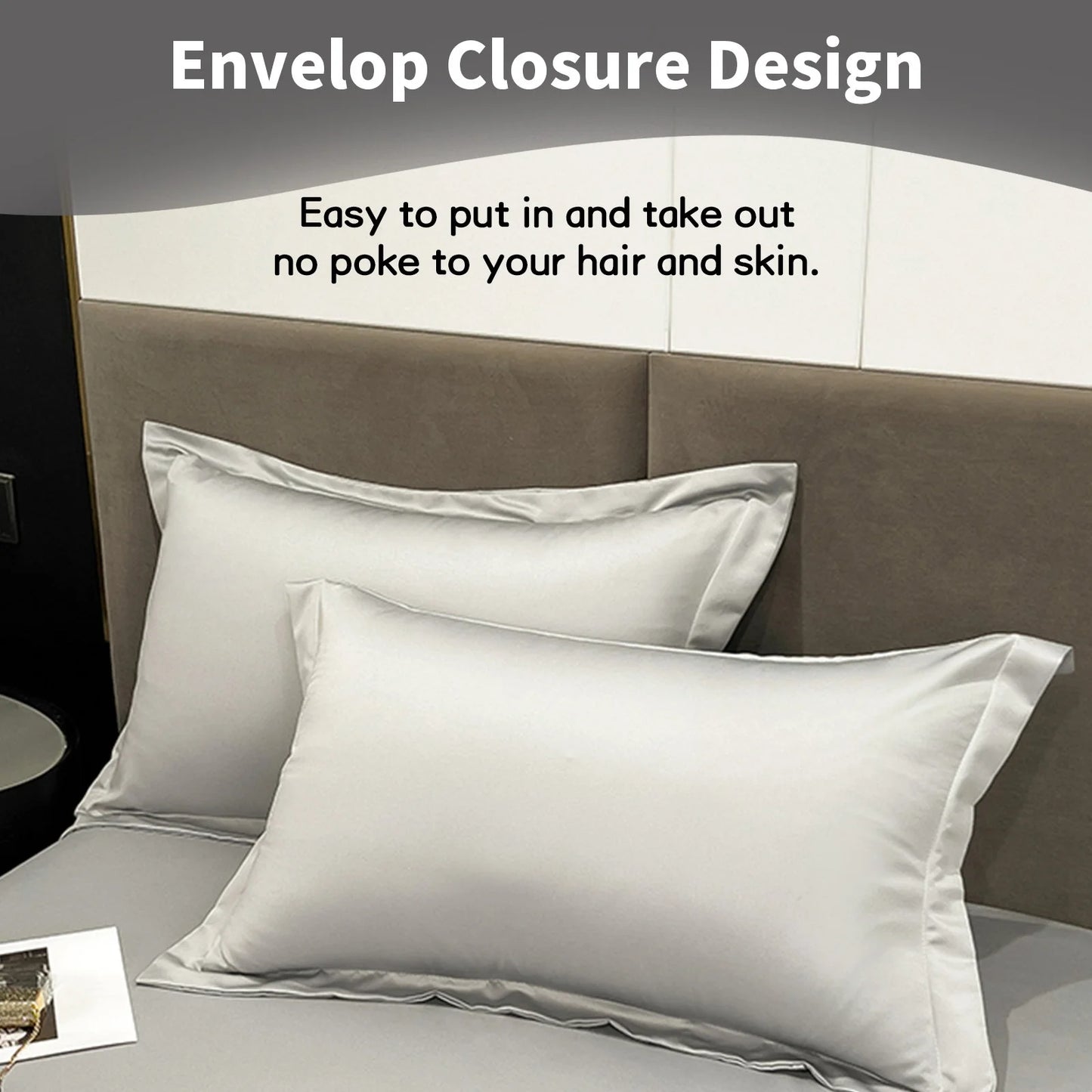 Luxurious Ice Silk Pillowcase Set for Thermoregulation and Haircare EnhancementPro