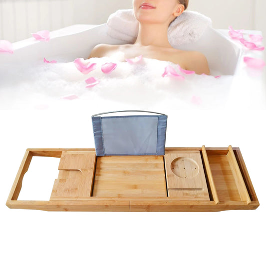 Extendable Bamboo Bathtub Tray For Relaxing Spa Experience