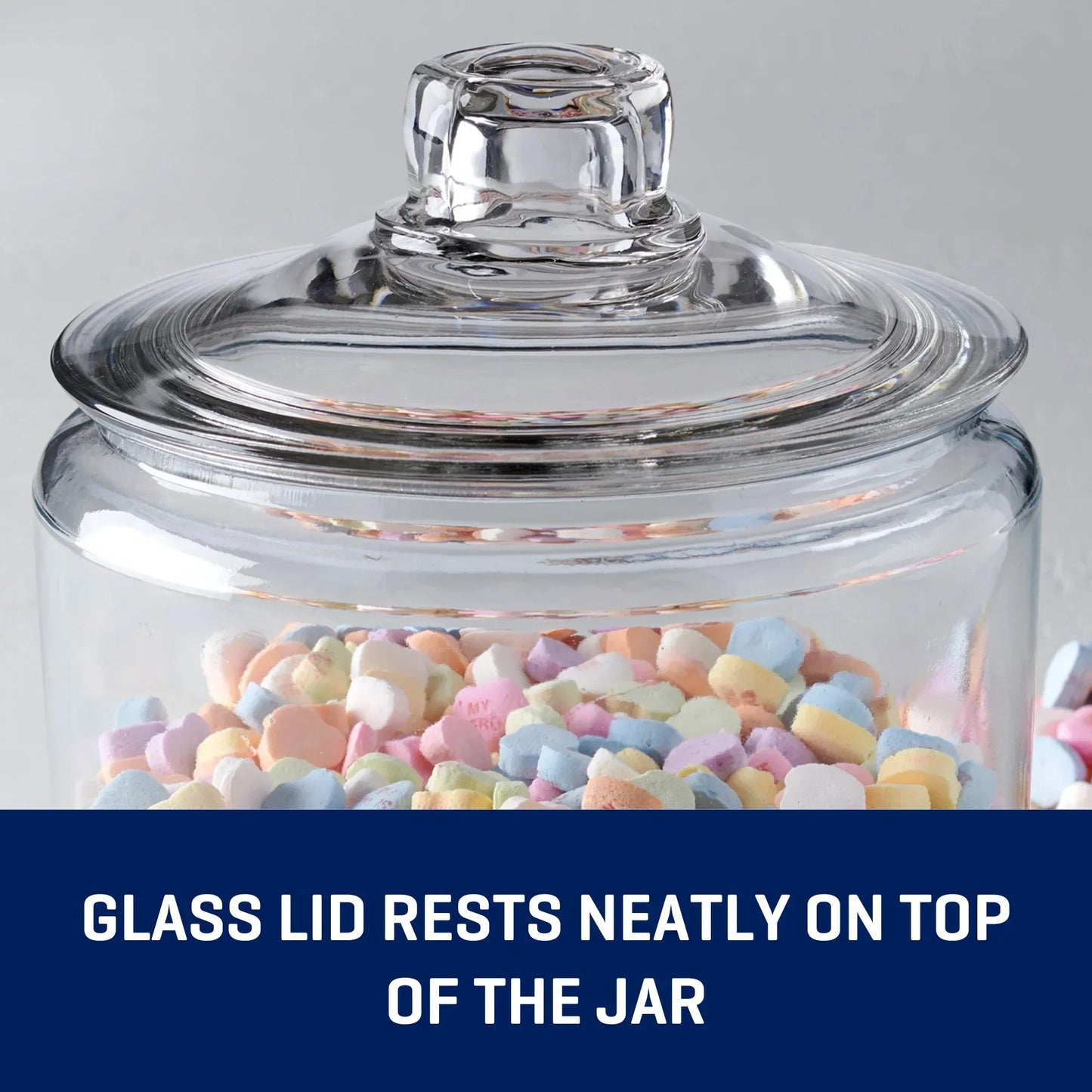 Glass Jar With Lid And Easy Grip Knob Dishwasher Safe