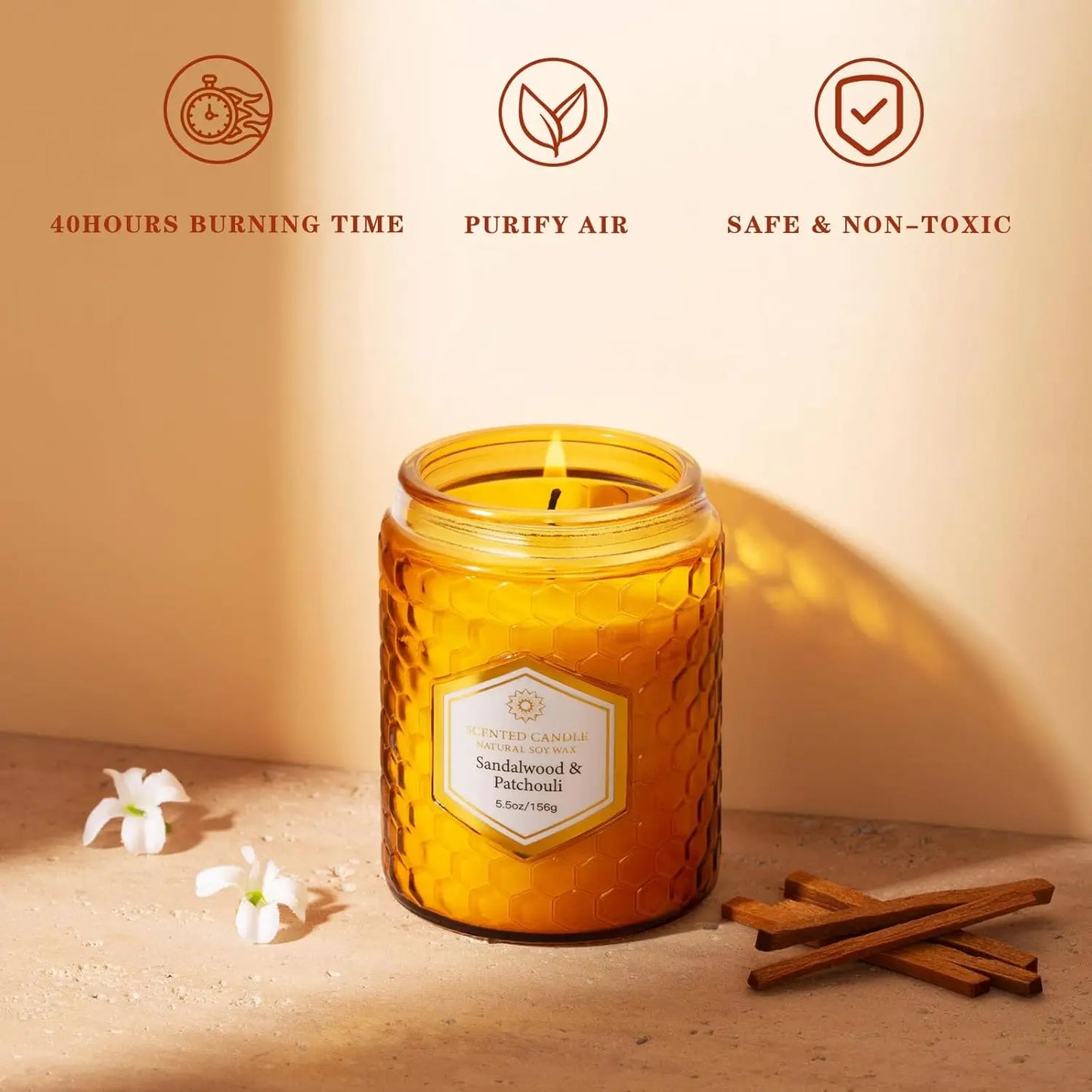 Natural Soy Wax Aromatherapy Candles Gift Set for Relaxation