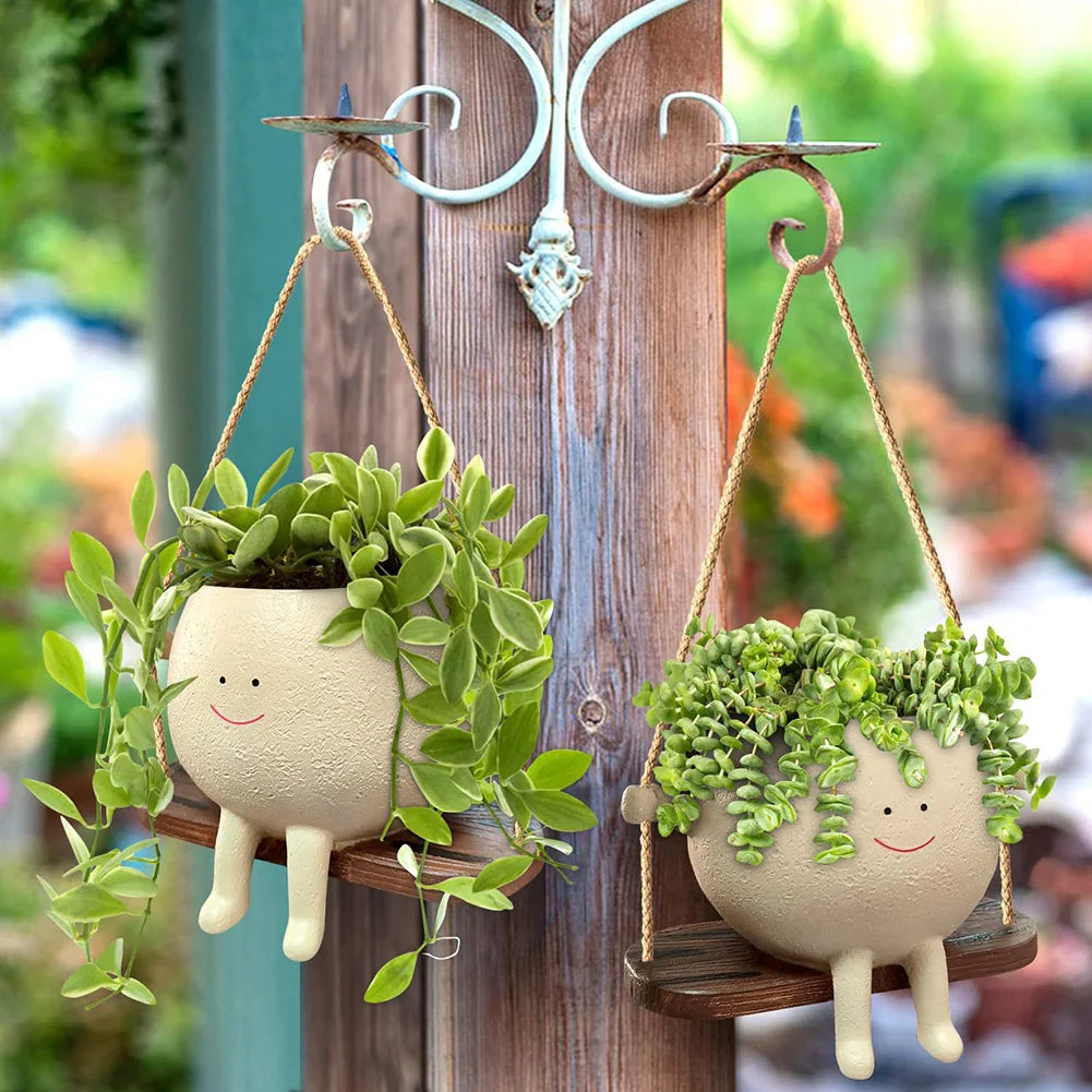 Resin Cartoon Wall Hanging Planter For Succulents And Plants