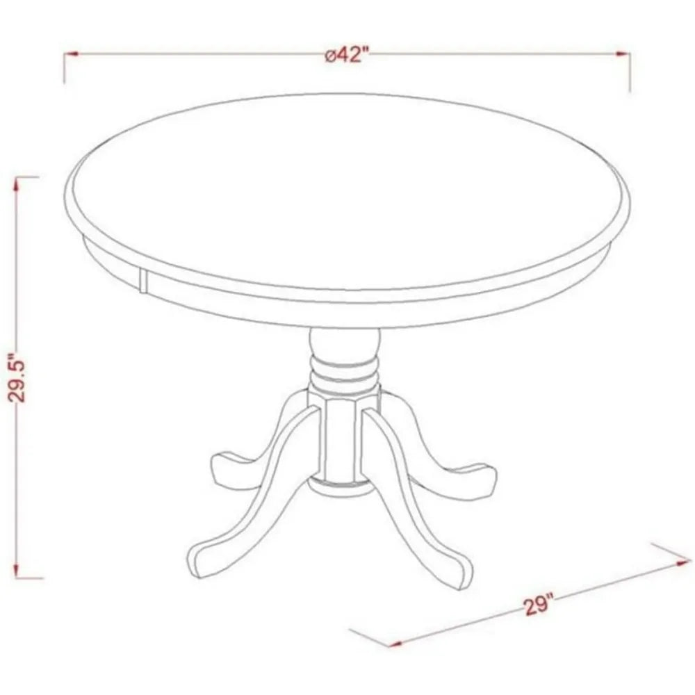 Five Piece Dining Set With Round Pedestal Table And Chairs